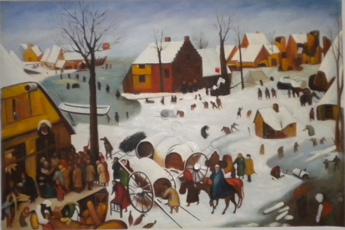 store falso d'autore Censimento di Betlemme 60x90 di Pieter Bruegel il vecchio